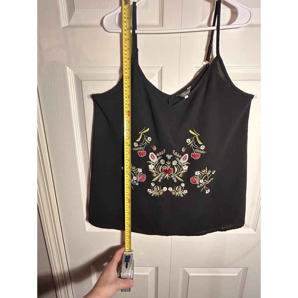 TECREW Women's Black Floral Date Night Out Embroidered Cami Sz L - Picture 4 of 10